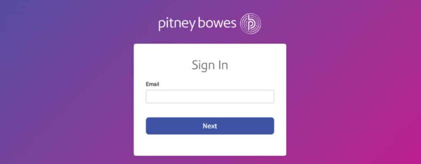 A screenshot of the Pitney Bowes Shipping Software login