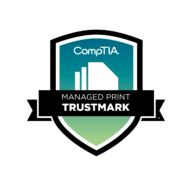 The CompTIA Managed Print Trustmark identifies organizations that provide best-practice based managed print services leveraging remote monitoring technology and on-premise print services. This credential goes only to businesses that demonstrate superior competency and dedication to quality service delivery.